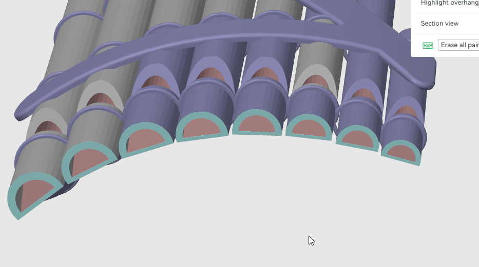 Example of painted support regions applied to the model.
